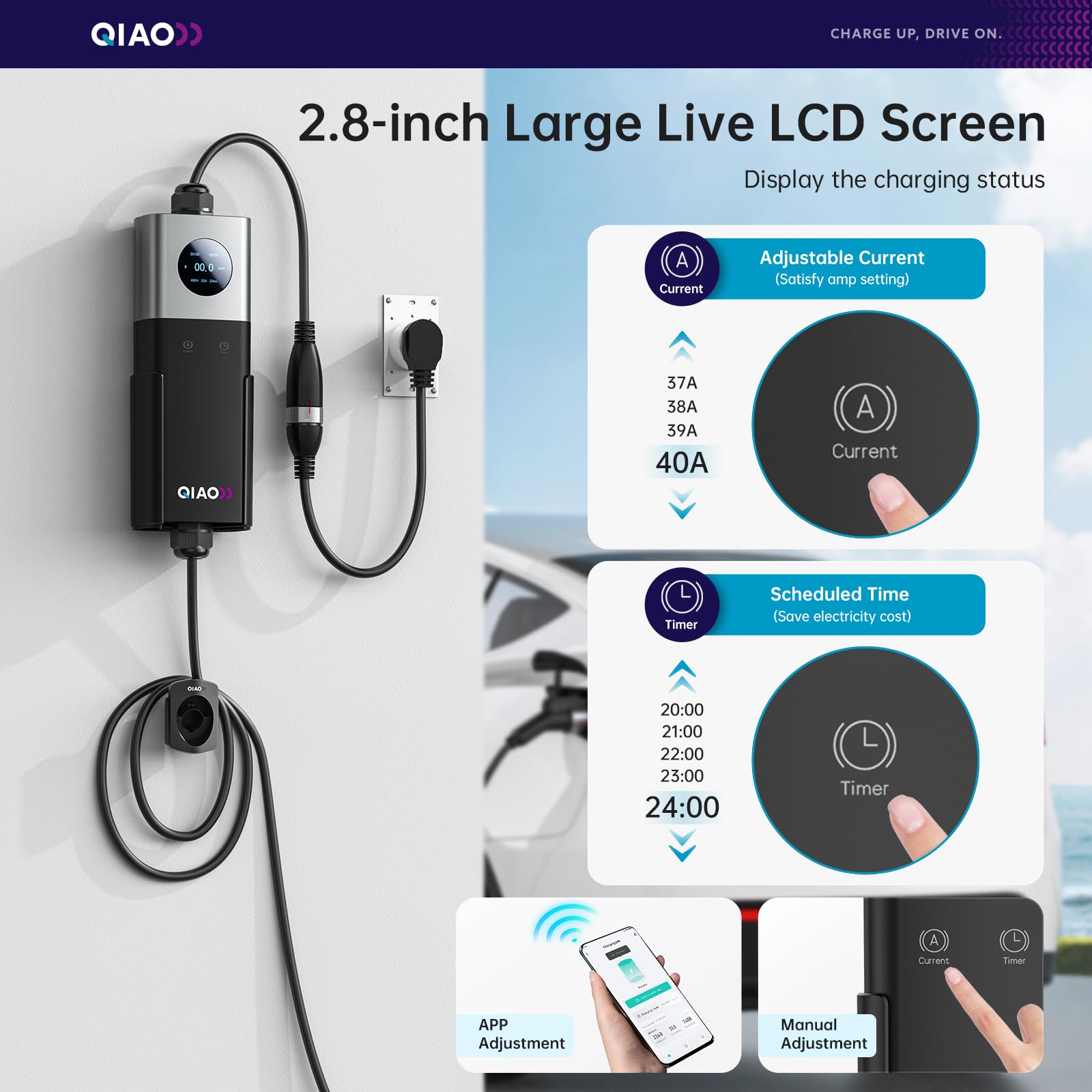 QIAO Level 2 EV Charger SAE J1 - Portable Ev Charger ulasan dan harga